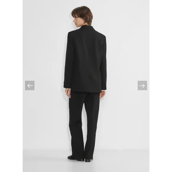 Aritzia Babaton Kleos Blazer Lined Single Breasted Notch Lapel SM Black Vented - Picture 2 of 12